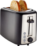 Amazon Basics Tostadora de 2 rebanadas, ranuras extra anchas para bagels, 6 ajustes de tostado, bandeja extraíble para migas, botones de descongelación/cancelación/bagel, envoltura de cable, 900 W