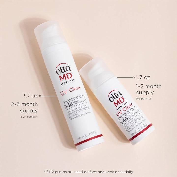 EltaMD UV Clear Face Sunscreen SPF 46, Oil-Free Sunscreen with Zinc...