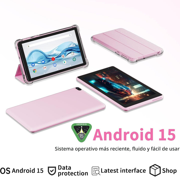 IWEGGO Tablet Android 15 con estuche, Tablet de 7 pulgadas 8GB RAM+...