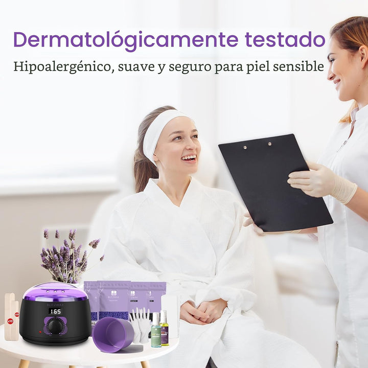 Kit de cera BLITZWAX para depilación brasileña y bikini para mujere...