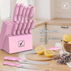 imarku Juego de cuchillos de cocina de 14 piezas, acero inoxidable de alto