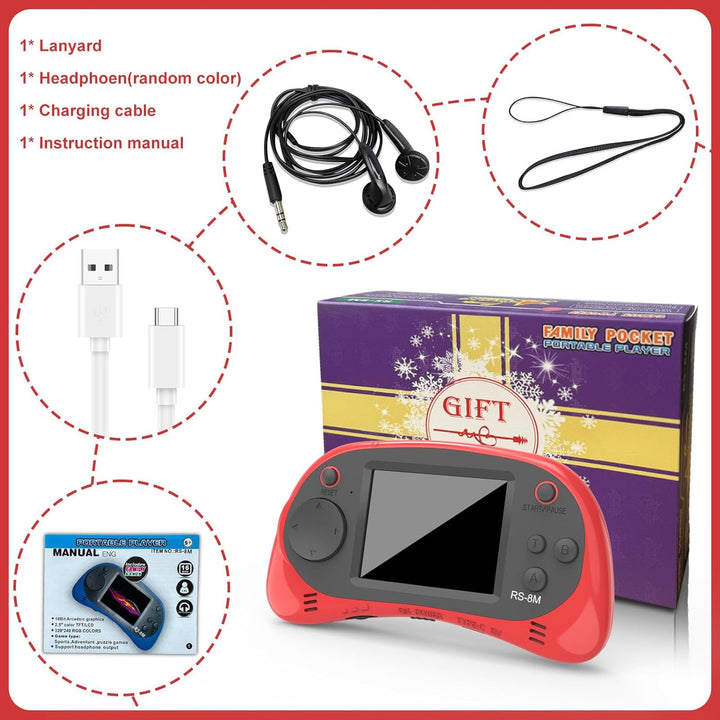 Juegos de mano para niños, videojuego retro de 16 bits con 220 jueg...