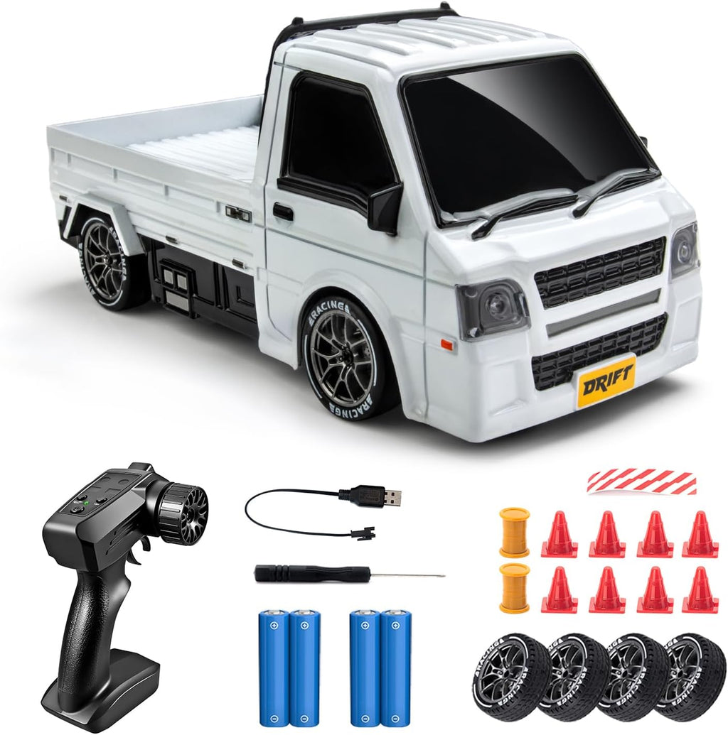 RC Drift Car, 1/24 4WD Camión de deriva de estilo japonés blanco