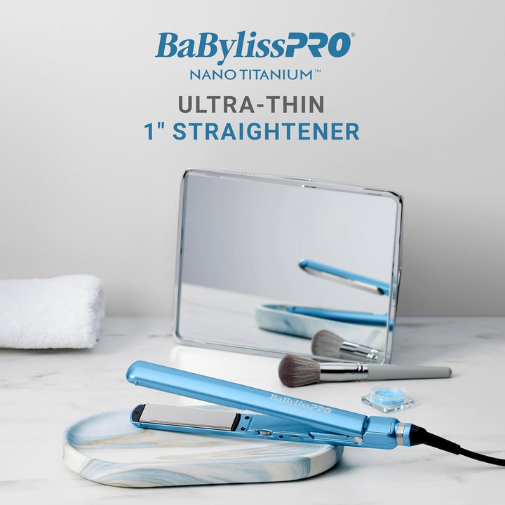 BaBylissPRO 1" Ultra Thin Flat Iron, Hair Straightener, Shorter...