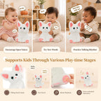 Juguete de peluche blanco del gato, 10" juguete musical interactivo