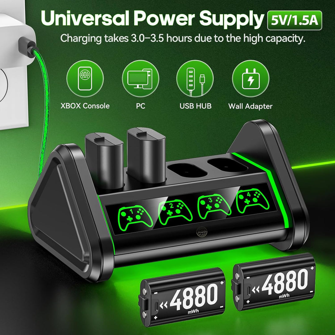 OIVO Batería recargable para Xbox One\/Series X\/S, 4 x 4880mWh, es...