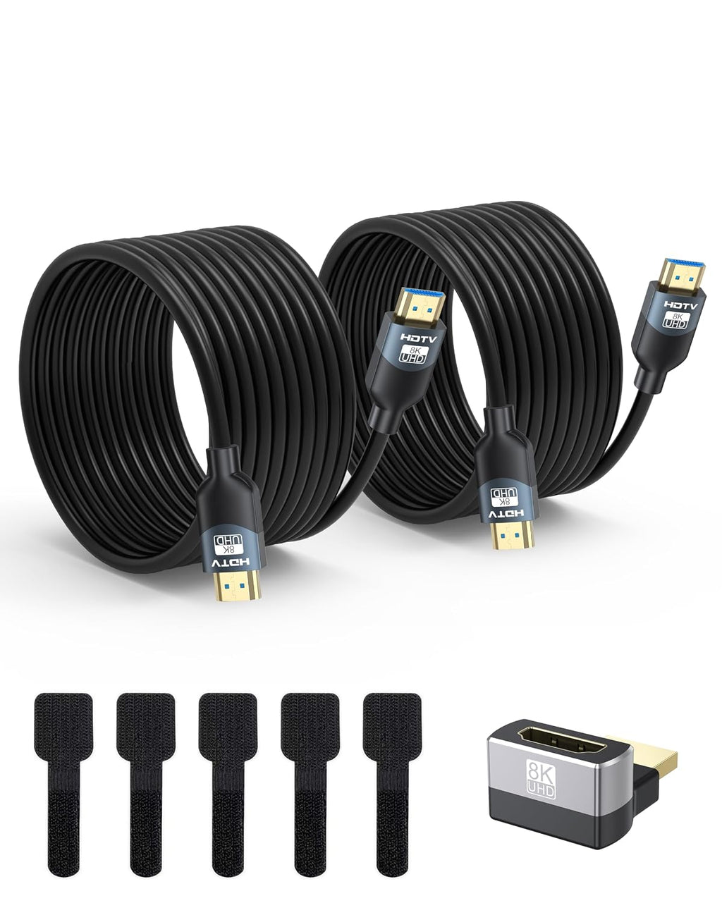 Cable HDMI 2.1 de 15 pies, paquete de 2 unidades, 48 Gbps de ultra