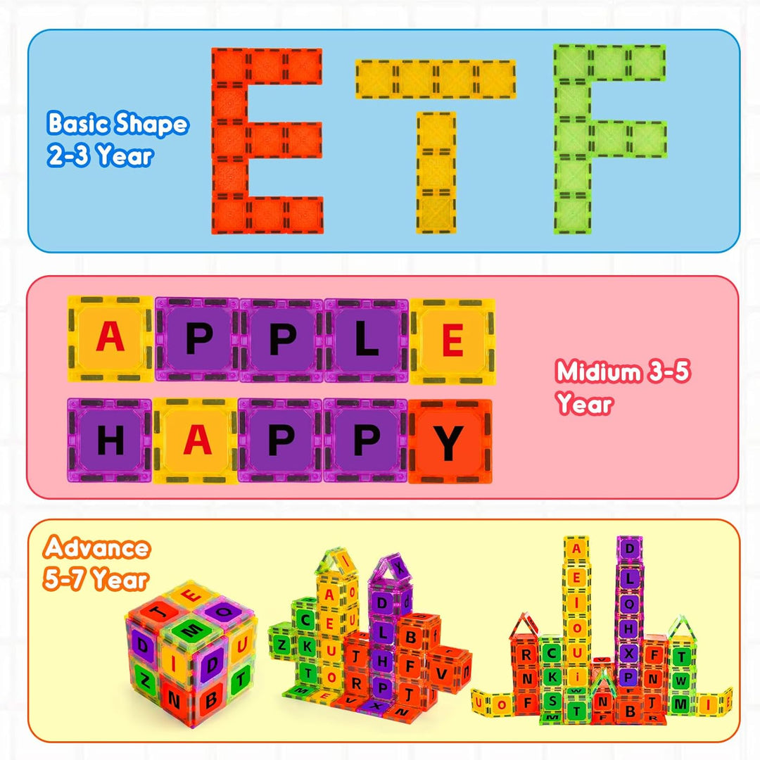 Juguetes de Azulejos Magnéticos con Letras, Juguetes de Aprendizaje...