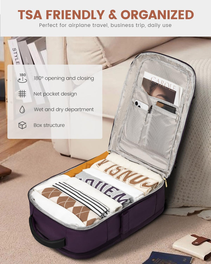 LOVEVOOK Mochila de viaje de mano para mujer, aprobada para vuelos,...