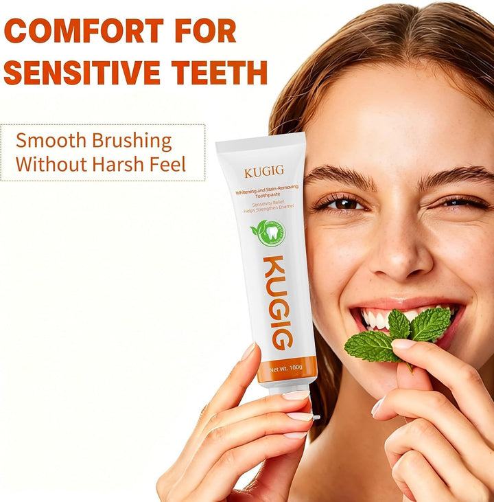 KUGIG Pasta de dientes para dientes sensibles, cuidado suave del es...
