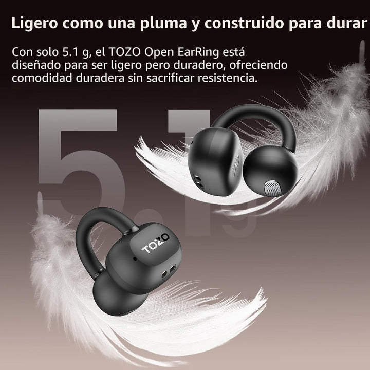 TOZO OpenEarRing - Auriculares inalámbricos con clip de oreja abier...