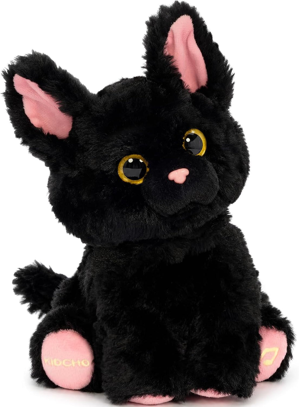 Juguete de peluche negro del gato, 10" juguete musical interactivo