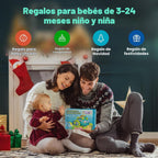 Juguetes para bebés de 6 a 12 meses, juguete musical de tortuga para el desarrollo del tiempo boca abajo, juguete para gatear para 6, 7, 8, 9, 10 meses, juguete educativo bilingüe para bebés de 6 a 9 a 12 meses, regalos de cumpleaños para bebés y niñas