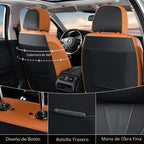 Juego completo de fundas de asiento de coche de cuero, fundas automotrices impermeables, protectores de asiento de coche para 5 asientos, almohadillas de asiento delanteras y traseras de