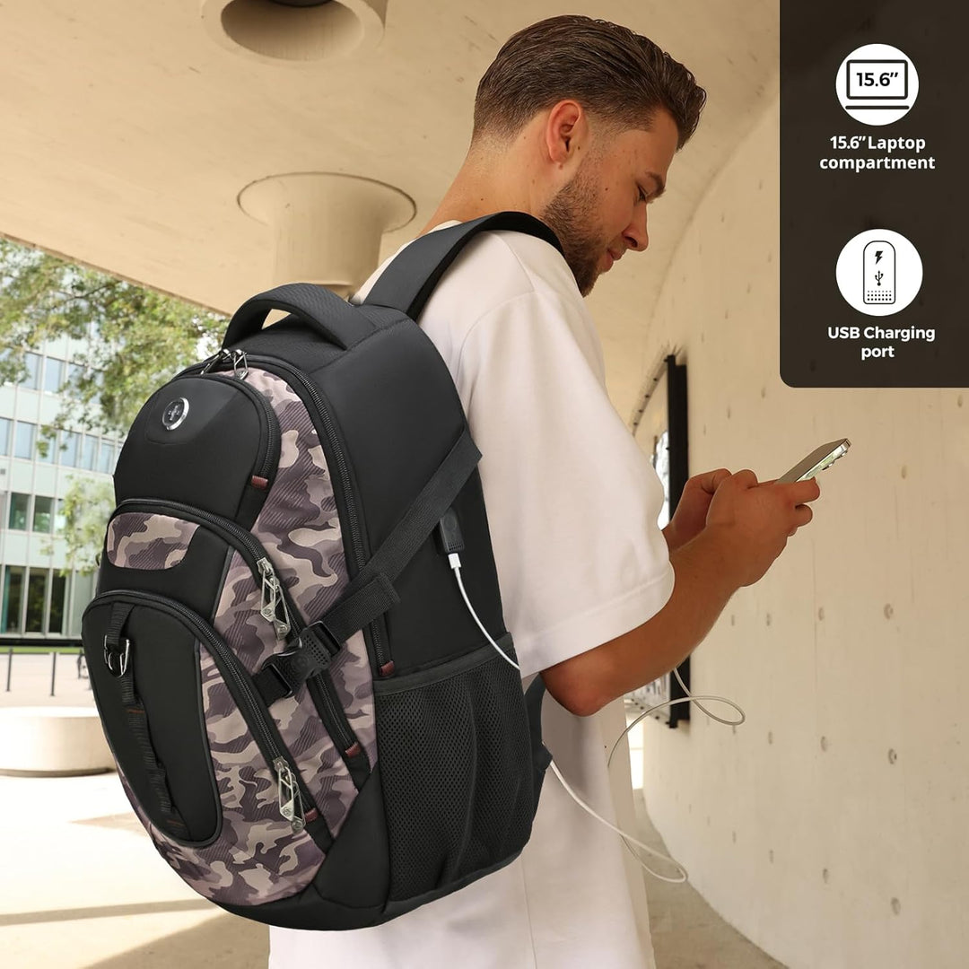 swissdigital Mochila para portátil de viaje de negocios, para hombr...