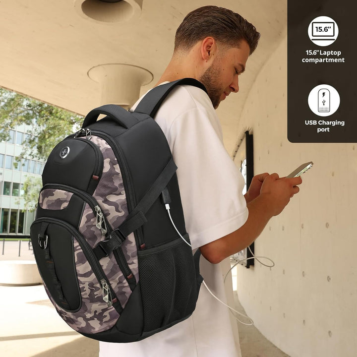 swissdigital Mochila para portátil de viaje de negocios, para hombr...
