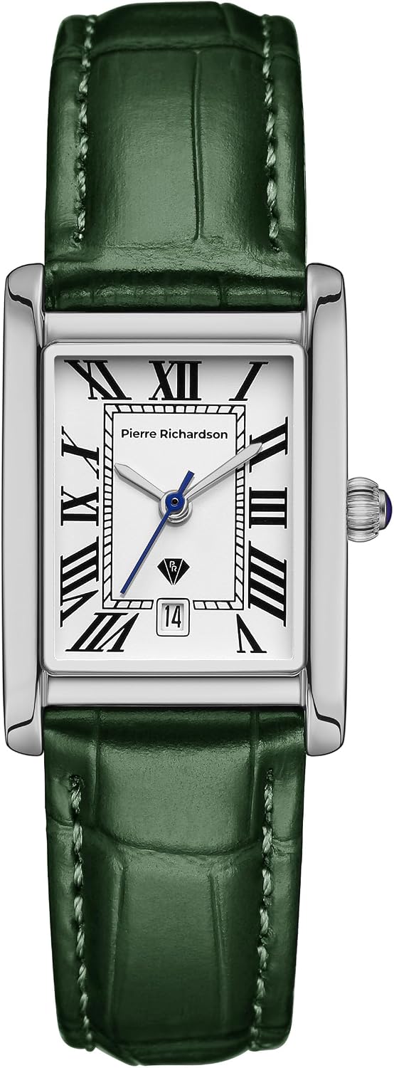 PIERRE RICHARDSON PR1092 Reloj para Mujer - Correa de Cuero, Movimiento de Cuarzo Japonés, Resistente al Agua 5ATM, Cristal de Zafiro Resistente a Arañazos