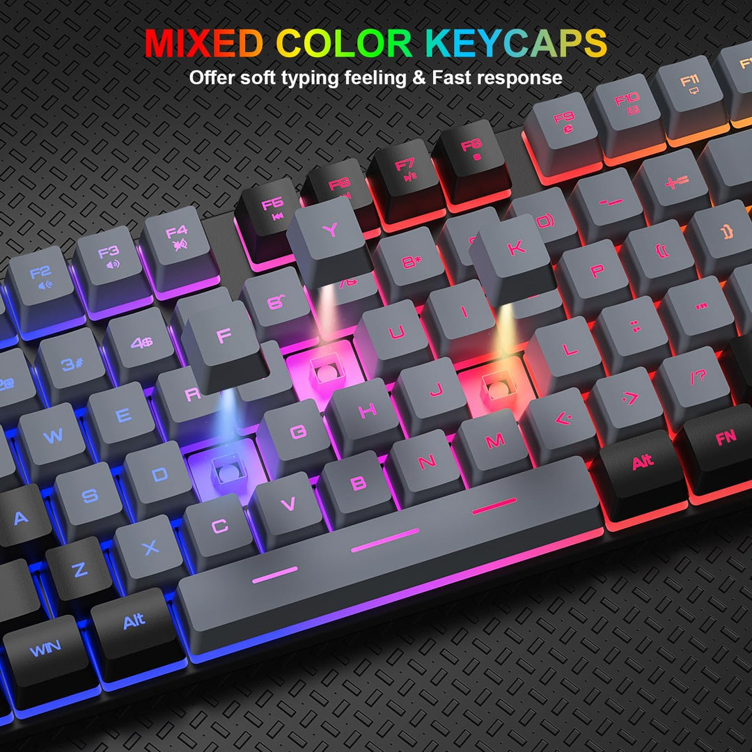 BlueFinger Combo de Teclado RGB para Juegos y Mouse Retroiluminado,...