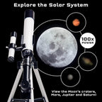 El Telescopio Thames & Kosmos Herramienta Esencial STEM | Telescopio Refractor para Niños con 100x de Magnificación y Brújula Integrada | Dispositivo Científico Clásico para Observaciones Astronómicas