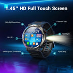 Reloj Inteligente Militar para Hombres (Responder/Realizar Llamadas), Reloj Inteligente Exterior con 100 Días de Batería/Linterna/Brújula/Frecuencia Cardíaca/SpO2/Sueño/2 Correas, Reloj Deportivo Robusto para iPhone/Android