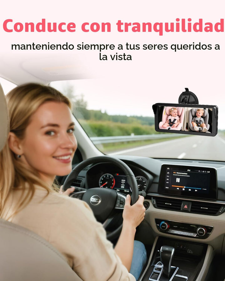 Rohent Cámara dual para automóvil de bebé para 2 niños: pantalla di...