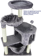 YUNIQUE - Árbol para gatos con condominio y hamaca grande, gris