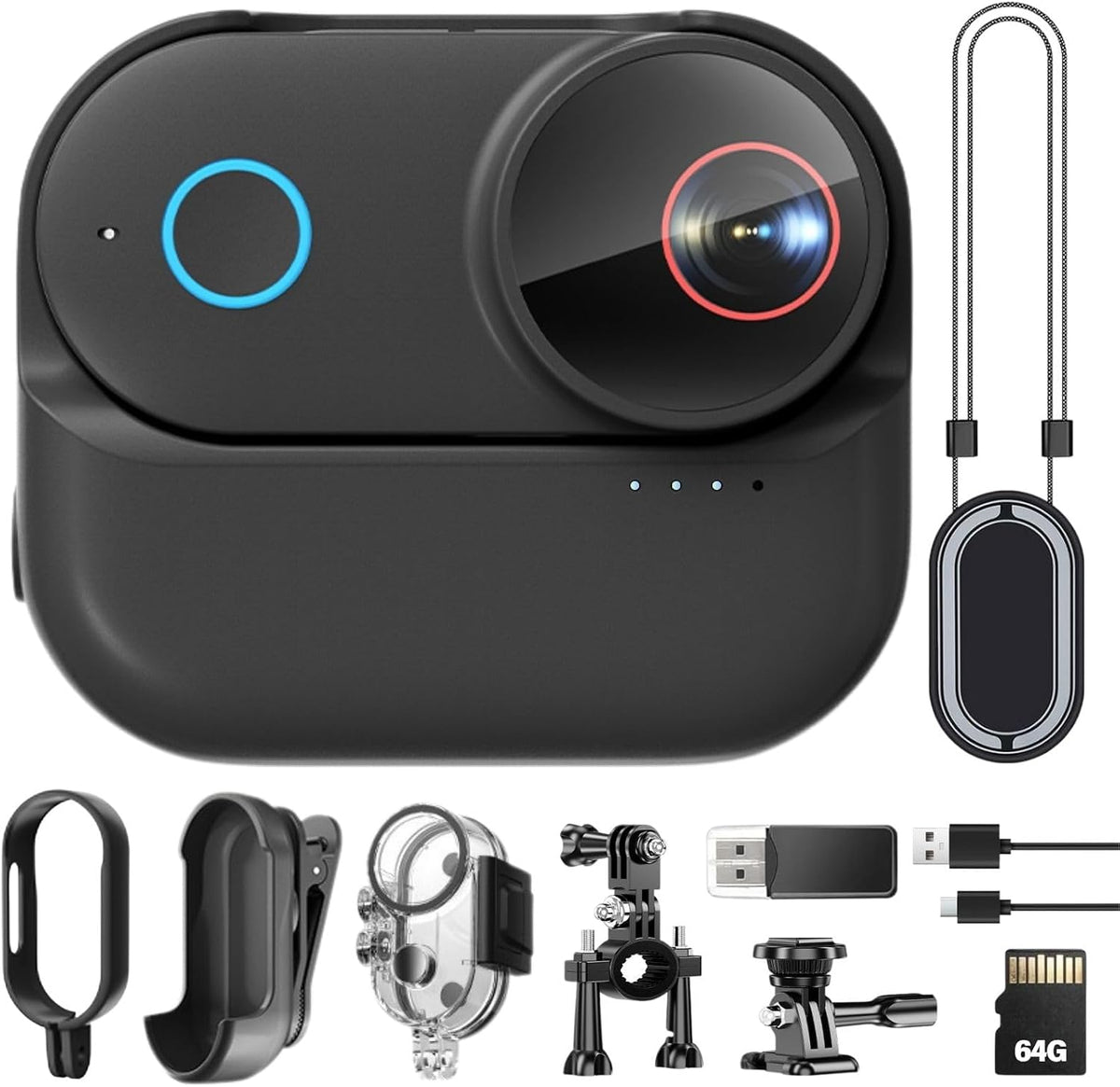 TOSBARRFT Cámara de acción 4K Ultra HD, estabilización electrónica