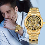 Relojes mecánicos para hombre Tiong, reloj esqueleto automático de lujo para hombres