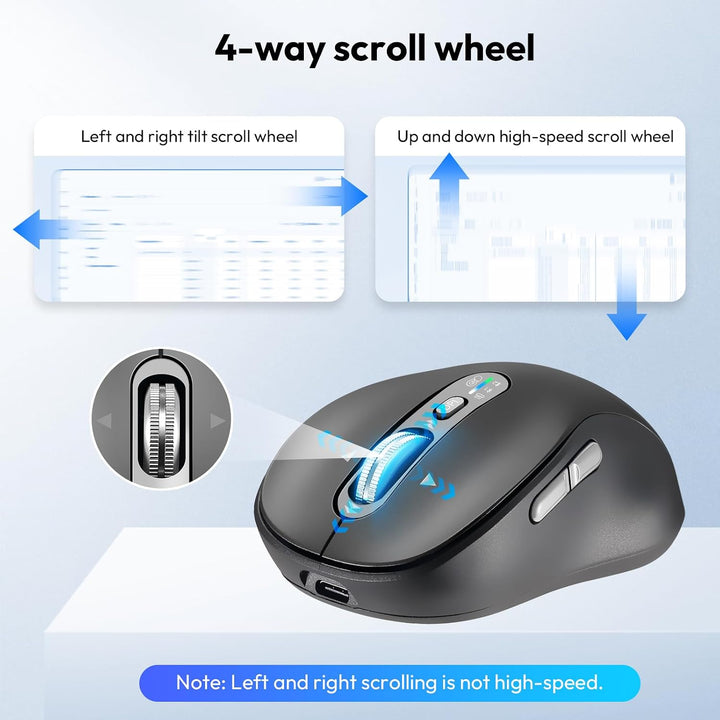 CITLLA Ratón Bluetooth inalámbrico, recargable portátil, multidispo...