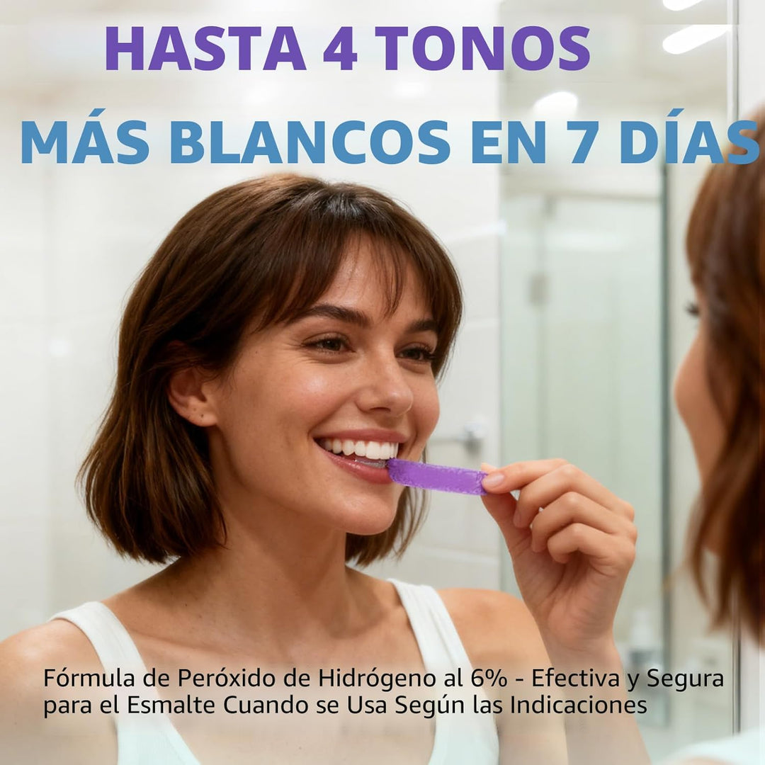 SAKYPRORAL Tiras blanqueadoras moradas, resultados de larga duració...