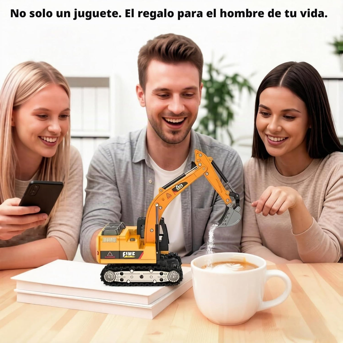 mini RC Excavator Toy 1:64 Vehículo de construcción de aleación de control remoto