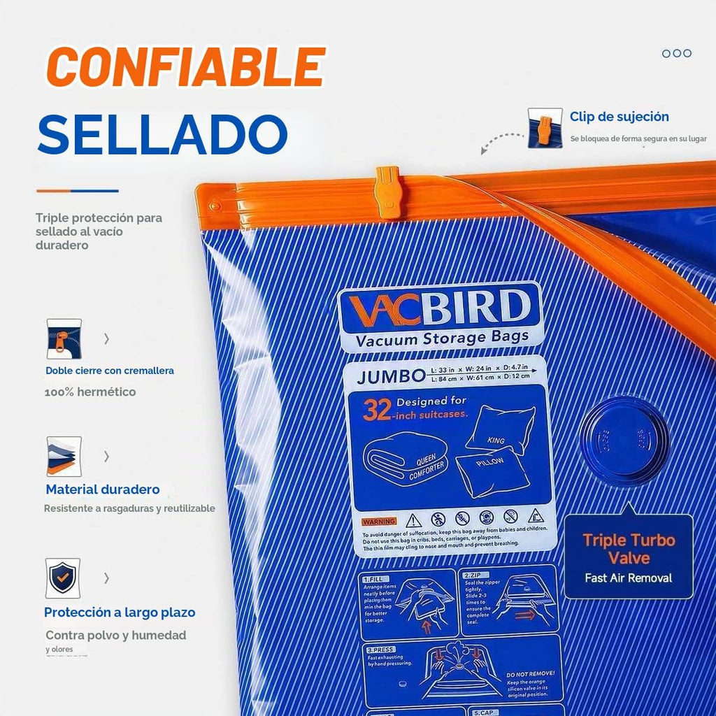 Vacbird - Bolsas de almacenamiento al vacío con bomba inalámbrica recargable, paquete de 21 bolsas de sellado de compresión de 3 tamaños, ahorro de espacio para ropa y ropa, mantas, organización, ahorro de espacio