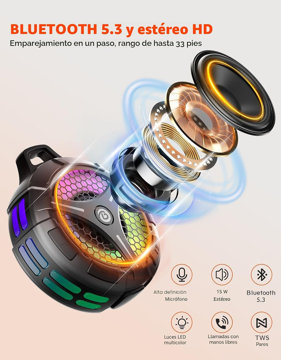 Altavoz de ducha Bluetooth impermeable, ventosa, pequeños altavoces...