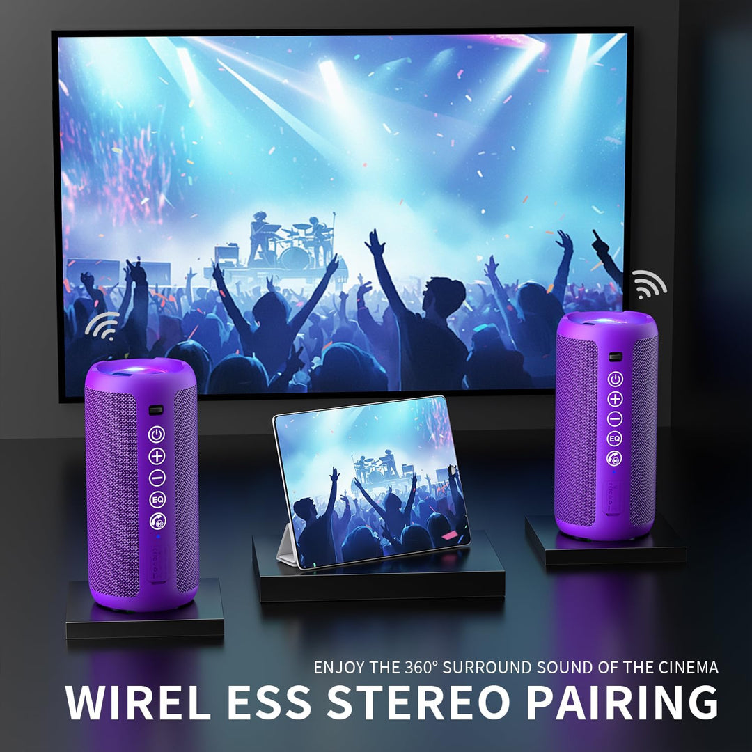 Ortizan Altavoz Bluetooth portátil: IPX7 impermeable, sonido fuerte...