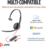 Poly Blackwire 3210 - Auriculares con cable micrófono con