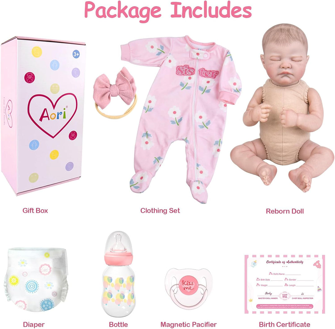 Aori Muñecas Reborn de bebé realistas - Muñeca recién nacida de niñ...