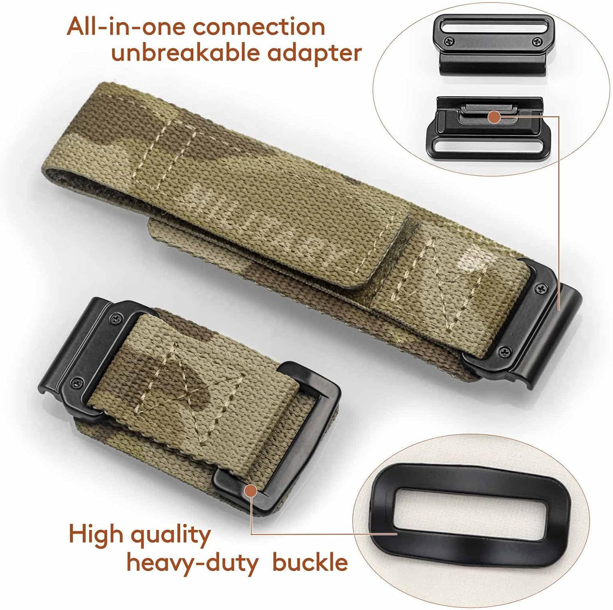 Correa de Nylon Camuflada para reloj deportivo compatible con Garmin, correa militar