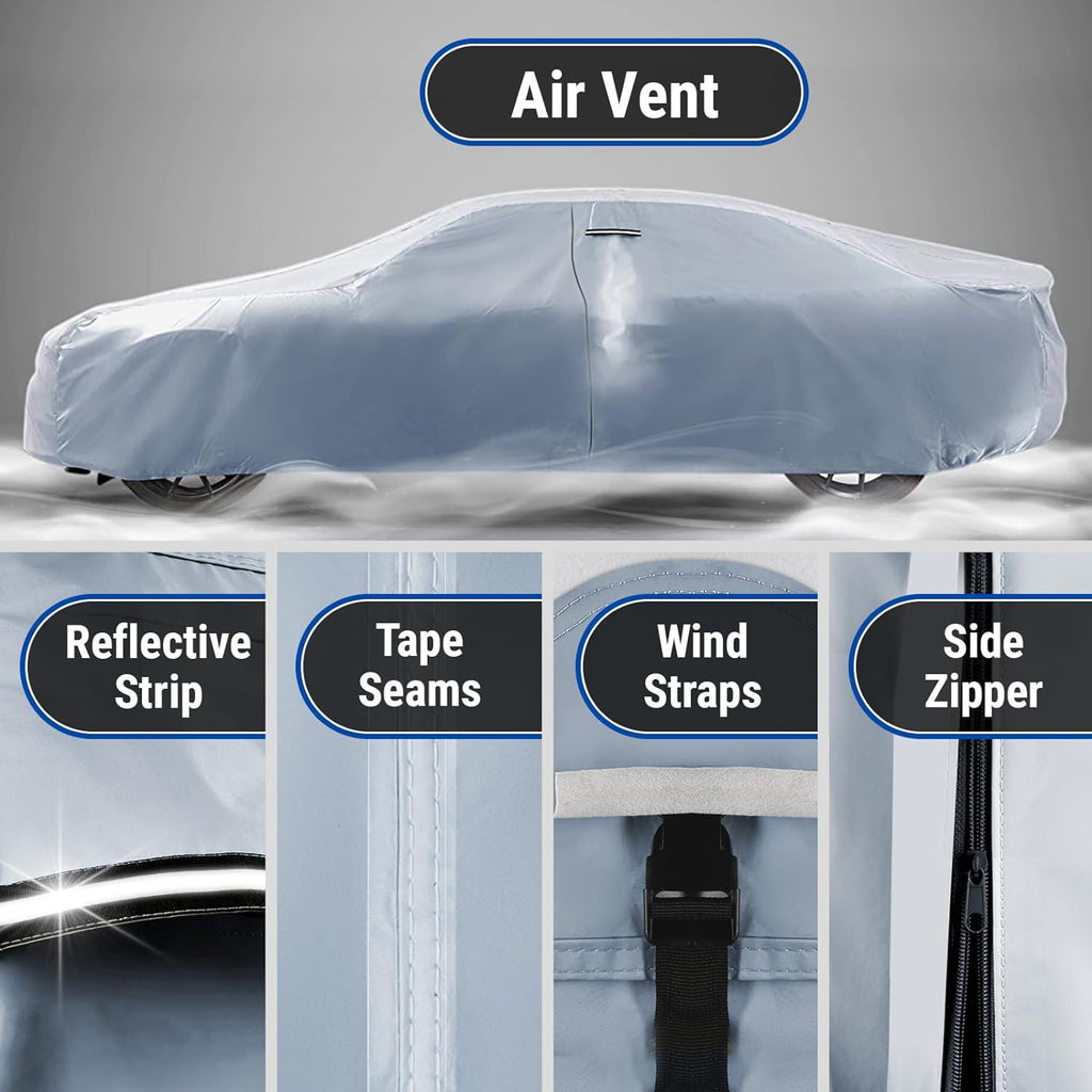 Funda de auto premium para Pontiac GTO 1968-1972, resistente, impermeable, para todo clima, con ajuste personalizado, para interior y exterior, protección UV, contra la nieve, con correas y