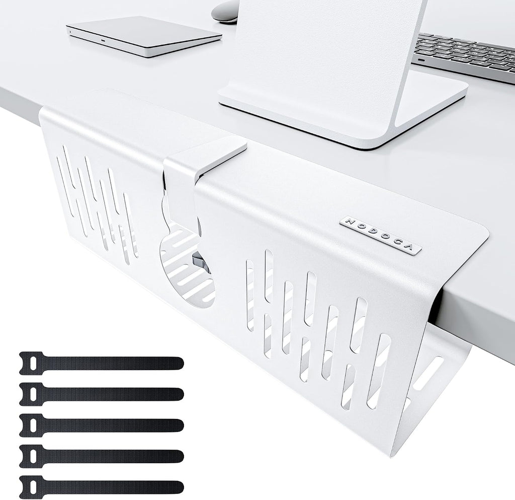 Bandeja de Gestión de Cables Sin Taladro para Debajo del Escritorio, Gestión de Cables de 14 pulgadas, Abrazadera Sin Perforaciones, Bandeja de Cables de Metal, Organizador de Cables, Cesta