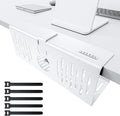 Bandeja de Gestión de Cables Sin Taladro para Debajo del Escritorio, Gestión de Cables de 14 pulgadas, Abrazadera Sin Perforaciones, Bandeja de Cables de Metal, Organizador de Cables, Cesta