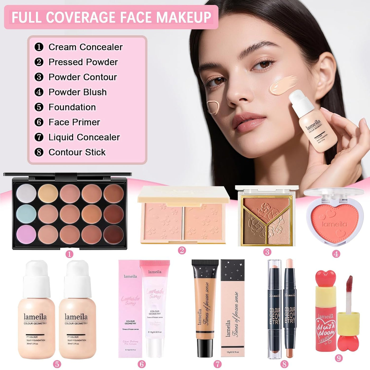 Kit de maquillaje todo en uno para mujeres, kit completo, juego de...