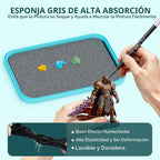 Nicpro Paleta Stay Wet para pintar en miniatura, pintura acrílica