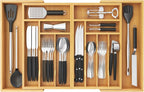 Lifewit Organizador de cajones de cubiertos grande, bandeja de utensilios