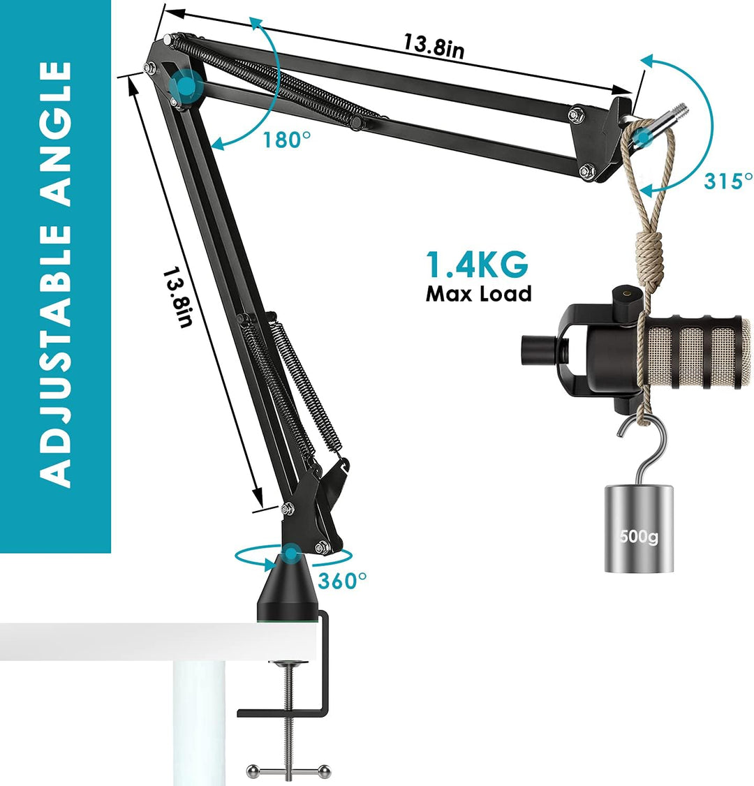 YOUSHARES - Soporte Rode Podmic con filtro pop - Brazo de pluma par...
