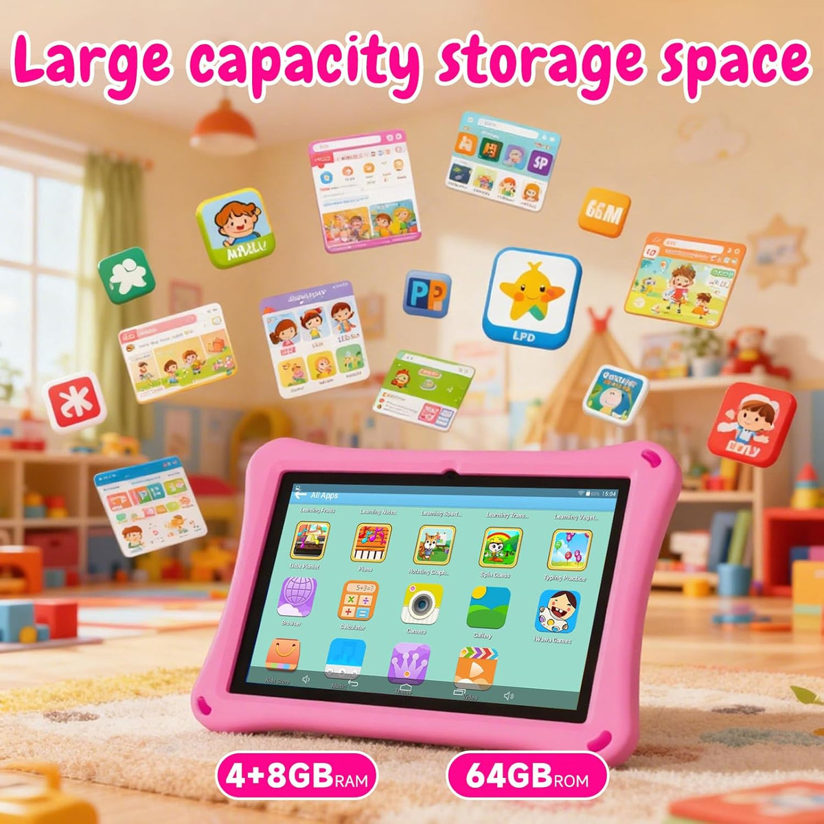 Tableta para niños, tableta Android de 10.1 pulgadas, 12 GB+64 GB,...