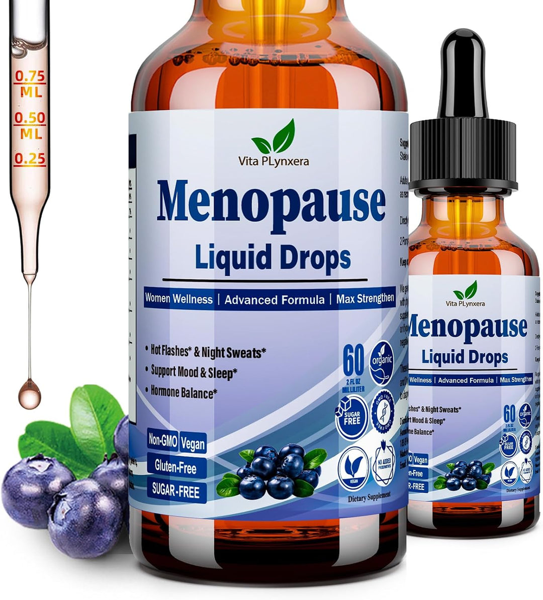 Suplementos para la menopausia, gotas líquidas, vitamina 8 en 1 par...