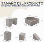 Juguetes de escalada para niños pequeños con hoyo de pelotas, 7 piezas de bloques de escalada de espuma para bebés con piscina de bolas, juego suave de actividades de escalada para niños