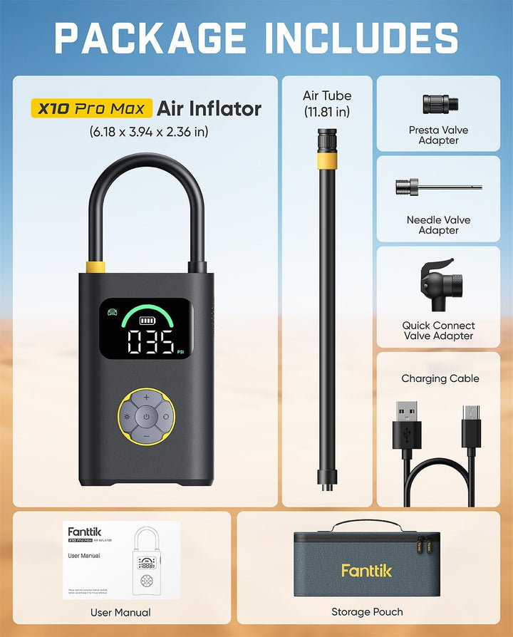 Fanttik Inflador de neumáticos X10 Pro Max para SUV, compresor de a...