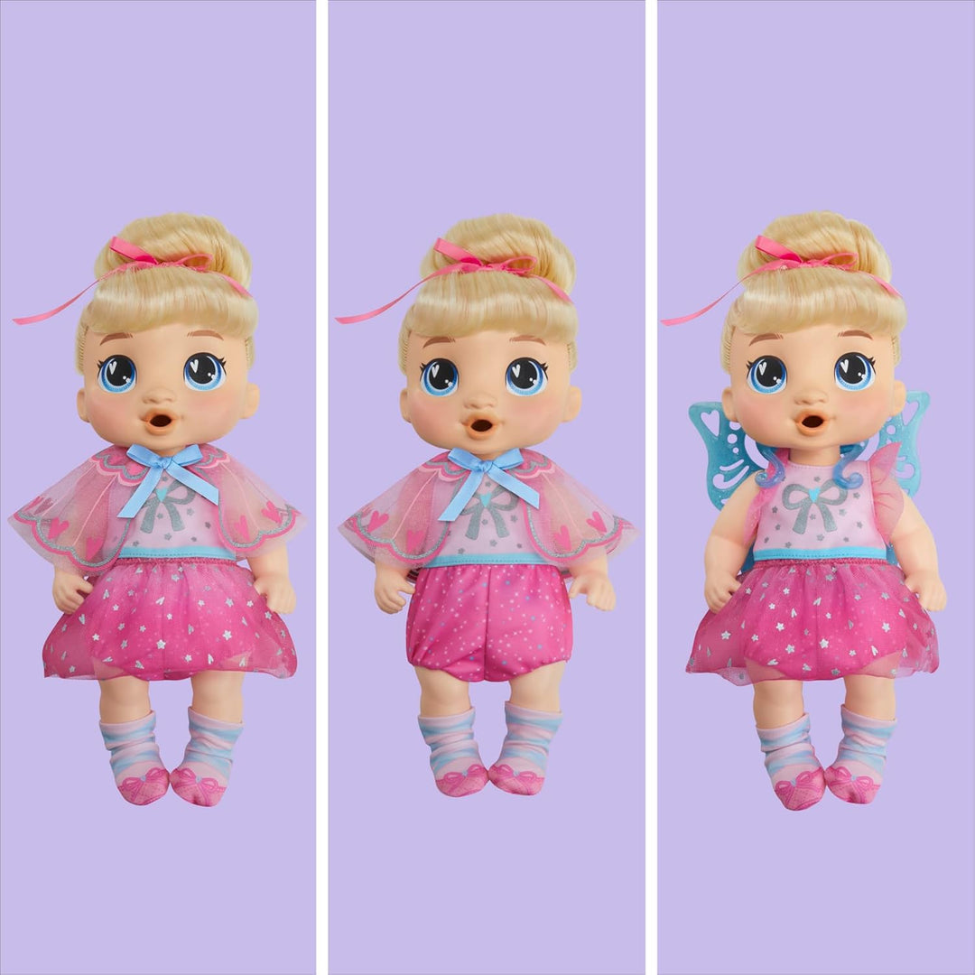 Muñeca Baby Alive Fairy Fashions Harper Hugs con ropa y accesorios,...