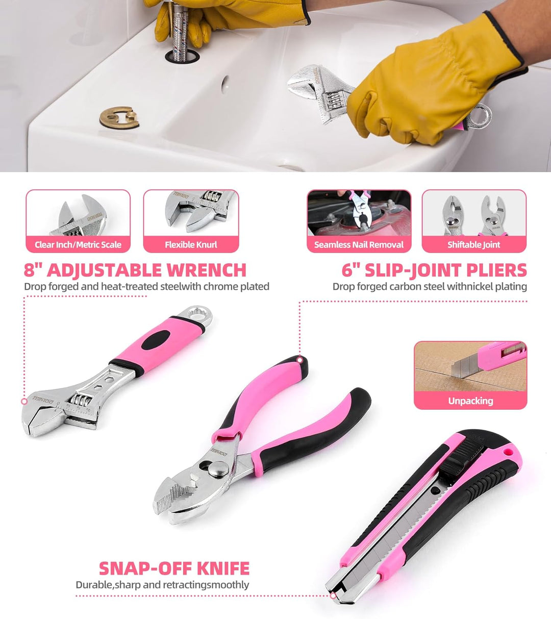 DOWELL Kit de herramientas de reparación del hogar de 123 piezas co...